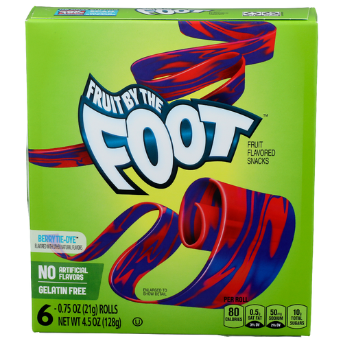 Fruit By The Foot Berry Tie-Dye Flavored Snacks - 0.75 Ounce - 6 Count