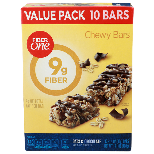 Fiber One Oats & Chocolate Chewy Bars - 1.41 Ounce - 10 Count