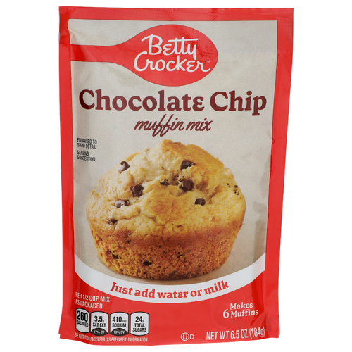 Betty Crocker Chocolate Chip Muffin Mix - 1.083 Ounce - 6 Count