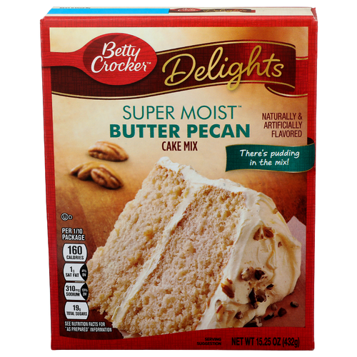 Betty Crocker Delights Butter Pecan Super Moist Delights Cake Mix - 15.25 Ounce Image 1 of 4