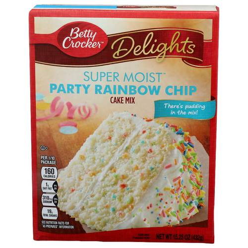Betty Crocker Delights Super Moist Party Rainbow Chip Cake Mix - 15.25 Ounce Image 1 of 4