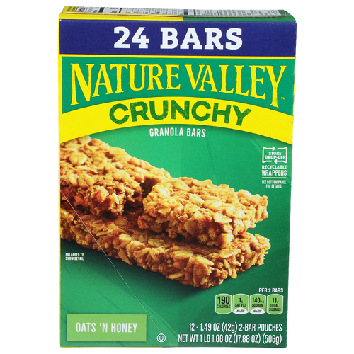 Nature Valley Crunchy Oats 'n Honey Granola Bars 'n - 0.745 Ounce - 24 Count