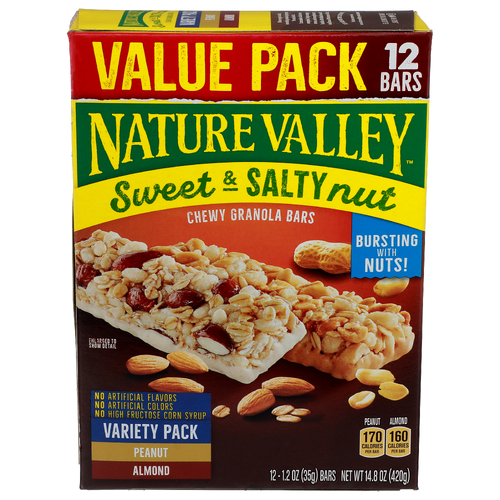 Nature Valley Sweet & Salty Nut Peanut Almond Chewy Granola Bars - 1.233 Ounce - 12 Count