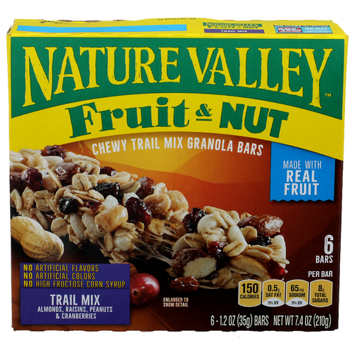 Nature Valley Fruit & Nut Chewy Trail Mix Granola Bars - 1.233 Ounce - 6 Count