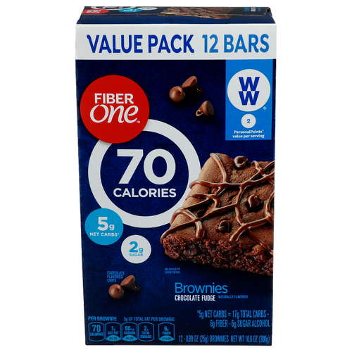 Fiber One Chocolate Fudge Brownies - 0.883 Ounce - 12 Count