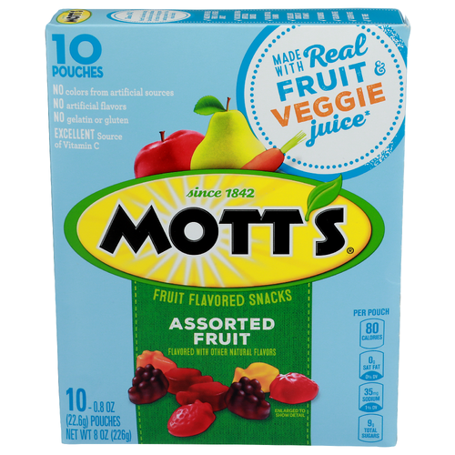 Mott's Assorted Fruit Flavored Snacks - 0.8 Ounce - 10 Count
