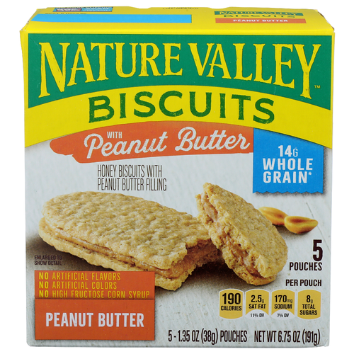 Nature Valley Biscuits Peanut Butter - 1.35 Ounce - 5 Count