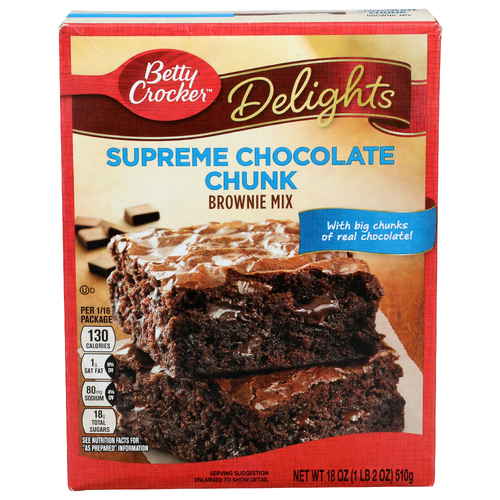 Betty Crocker Delights Supreme Chocolate Chunk Brownie Mix - 18 Ounce
