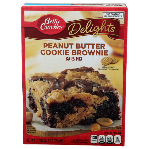 Betty Crocker Delights Peanut Butter Cookie Brownie - 17.2 Ounce