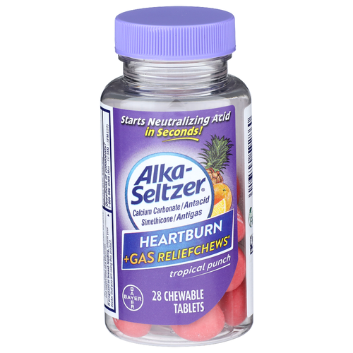 Alka-Seltzer Antacid, Tropical Punch, Chewable Tablets - 28 Each