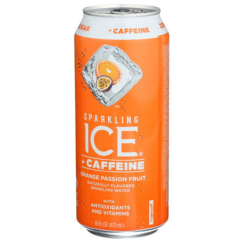 SPARKLING ICE + Caffeine Orange Passion Fruit + Caffeine Flavored Sparkling Water Tropical Punch - 16 Fluid Ounce Image 1 of 2