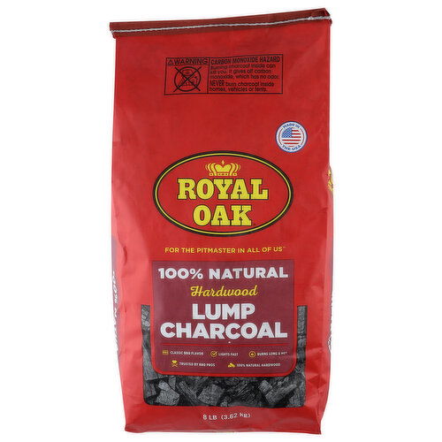 Royal Oak Lump Charcoal, 100% Natural, Hardwood - 8 Pound
