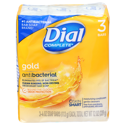 Dial Complete Gold Deodorant Bar Soap - 4 Ounce - 3 Count