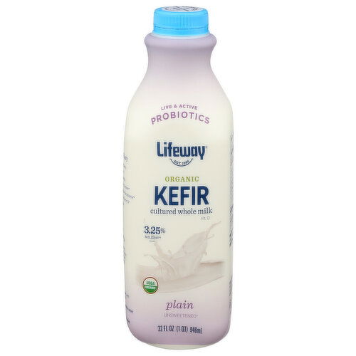 Lifeway Whole Milk Organic Kefir Plain - 32 Fluid Ounce