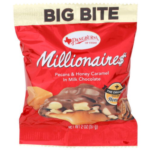 Pangburn's Of Texas Millionaire$ Pecans & Honey Caramel In Milk Chocoalte - 2 Ounce
