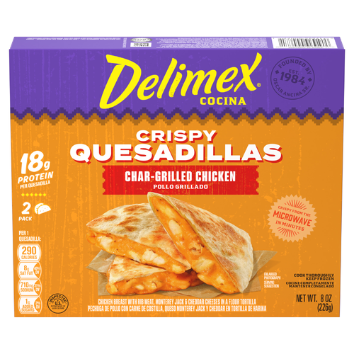 Delimex Char-Grilled Chicken Crispy Quesadillas, Box - 8 Ounce