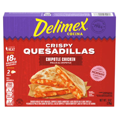 Delimex Chipotle Chicken Crispy Quesadillas, Box - 8 Ounce