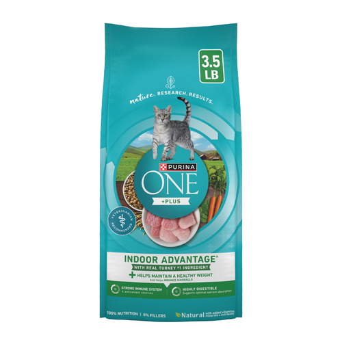 Purina ONE Plus Indoor Advantage Cat Food With Turkey - 3.5 Pound