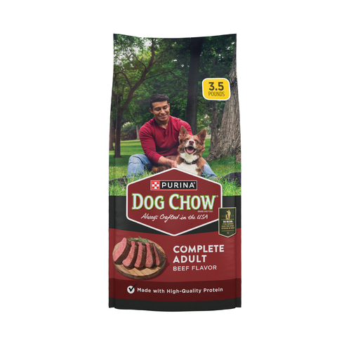Purina Dog Chow Complete Adult Dry Food Kibble Beef Flavor - 3.5 Pound