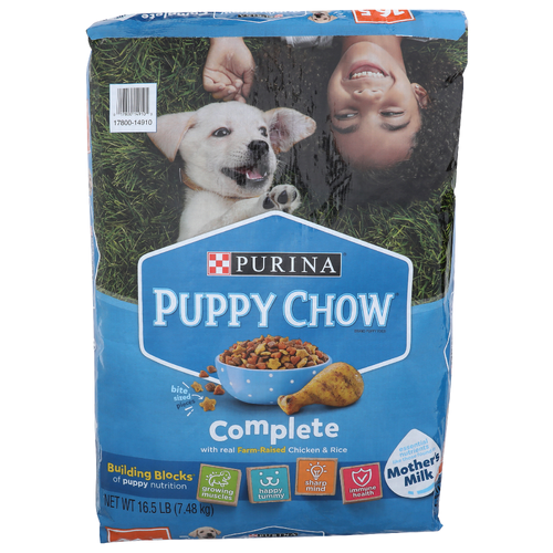 Purina Puppy Chow Complete With Real Farm-Raised Chicken & Rice Food - 16.5 Pound