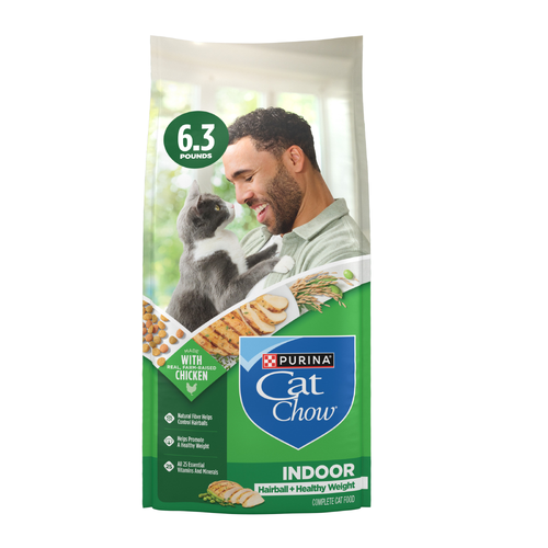 Purina Cat Chow Indoor Dry Food, Hairball + Healthy Weight - 6.3 Pound