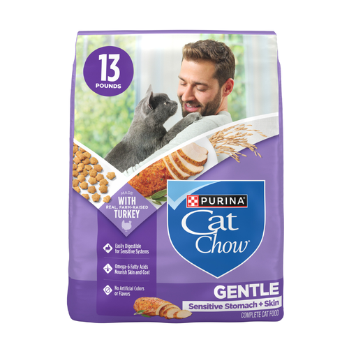 Purina Cat Chow Gentle Sensitive Stomach And Skin Dry Food With Turkey - 13 Pound