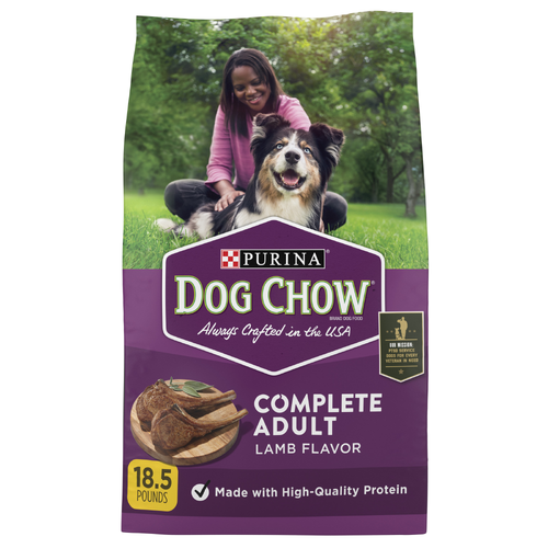 Purina Dog Chow Complete Adult Dry Food Kibble With Lamb Flavor - 18.5 Pound