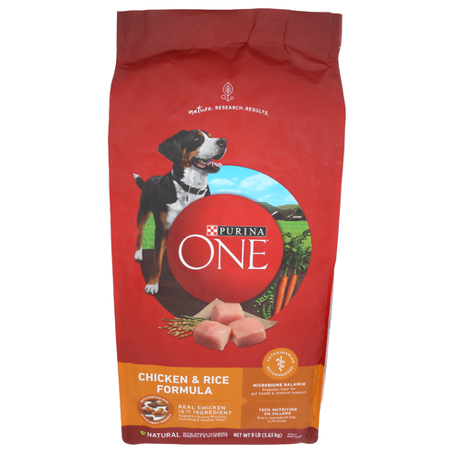 Purina One Chicken & Rice Formula Adult Dog Food - 8 Pound