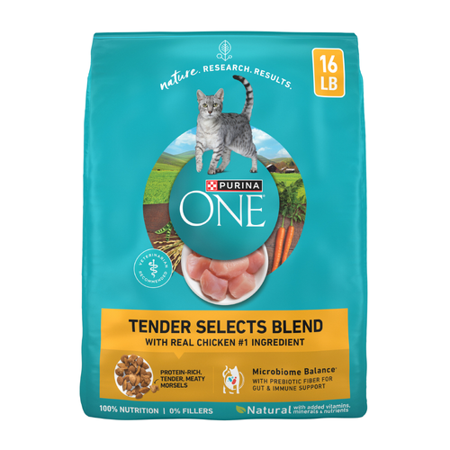 Purina ONE Natural Dry Cat Food, Tender Selects Blend With Real Chicken - 16 Pound