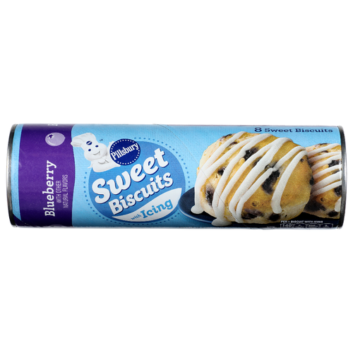Pillsbury Blueberry Sweet Biscuits With Icing - 1.55 Ounce - 8 Count