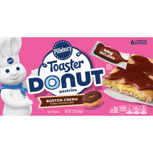 Pillsbury Toaster Donut Pastries, Boston Cream Flavored Frozen - 12 Ounce Image 1 of 2