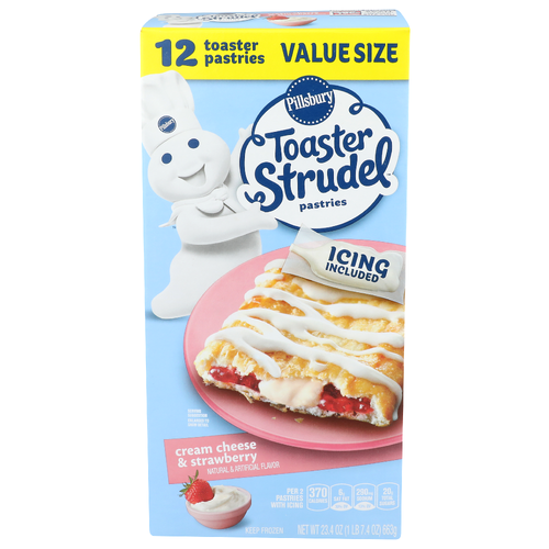 Pillsbury Toaster Strudel Pastries Cream Cheese & Strawberry - 1.95 Ounce - 12 Count