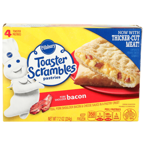 Pillsbury Pork Shoulder Bacon Toaster Scrambles Pastries - 1.8 Ounce - 4 Count