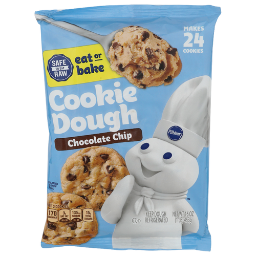 Pillsbury Chocolate Chip Cookie Dough - 0.667 Ounce - 24 Count