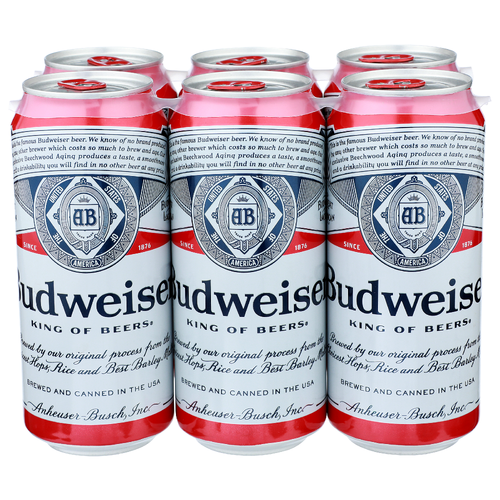 Budweiser Lager Beer - 16 Fluid Ounce - 6 Count