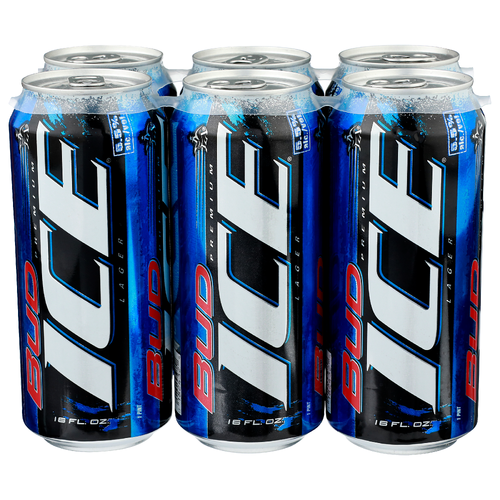 Bud Ice Premium Lager - 16 Fluid Ounce - 6 Count