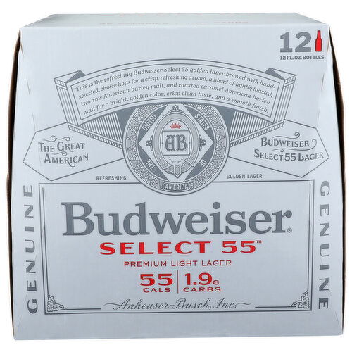 Budweiser Select 55 Premium Light Lager - 12 Fluid Ounce - 12 Count