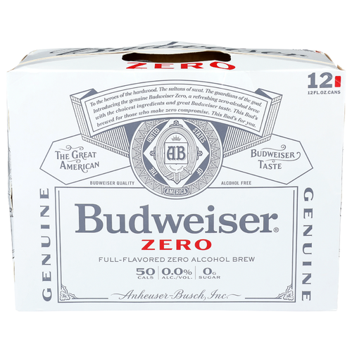 Budweiser Zero Full-Flavored Alcohol Brew - 12 Fluid Ounce