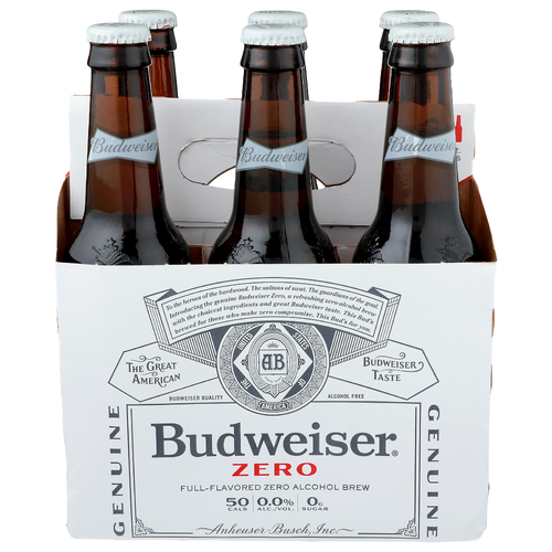 Budweiser Zero Full-Flavored Alcohol Brew - 12 Fluid Ounce - 6 Count