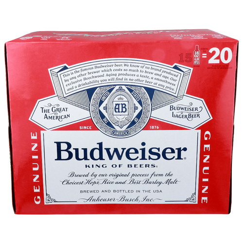 Budweiser Lager Beer - 16 Ounce - 15 Count