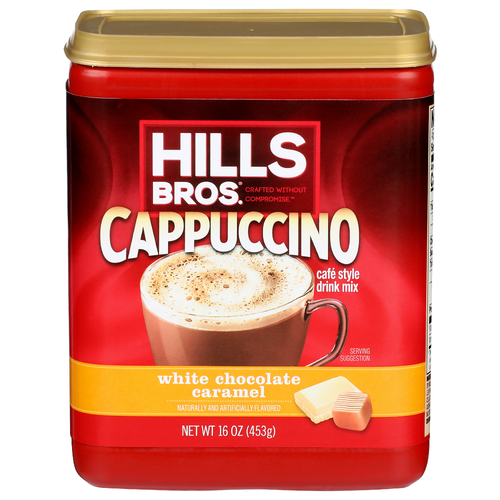 Hills Bros. White Chocolate Caramel Cafe Style Drink Mix Cappuccino - 16 Ounce