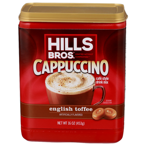 Hills Bros. English Toffee Cappuccino Café Style Drink Mix - 16 Ounce