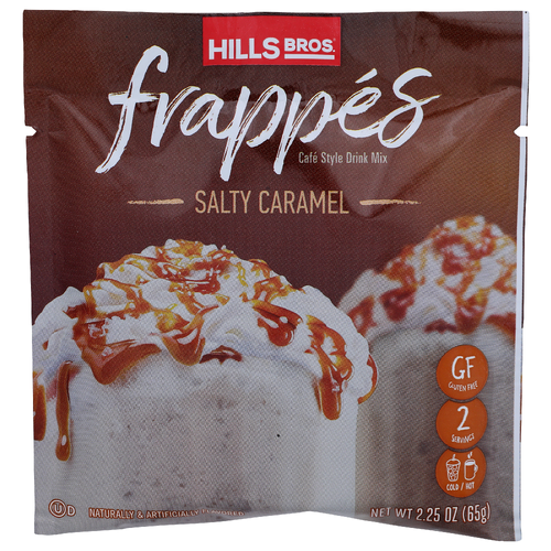 Hills Bros. Salty Caramel Frappes Cafe Style Drink Mix - 1.125 Ounce - 2 Count
