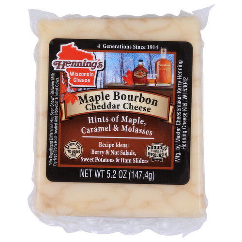 Henning's Wisconsin Cheese Hennings Maple Brbn Cheddar - 5.2 Ounce