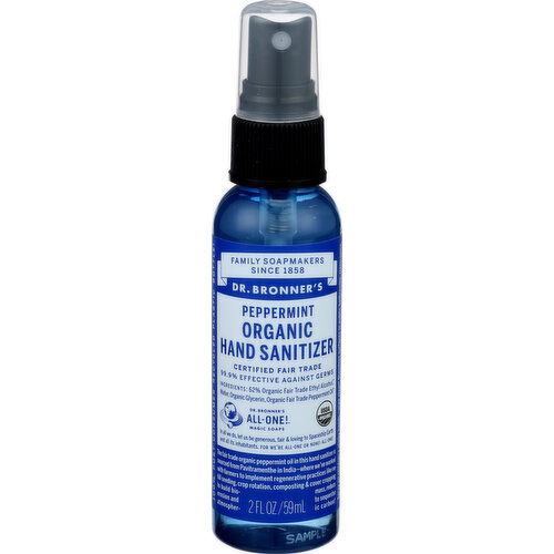 DR. BRONNER'S Hand Sanitizer Peppermint - 2 Fluid Ounce
