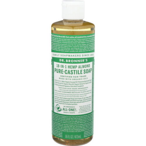Dr. Bronner's Liquid Soap 18-In-1 Hemp Almond - 16 Fluid Ounce
