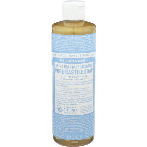 Dr. Bronner's Liquid Soap 18-In-1 Hemp Baby Unscented - 16 Fluid Ounce