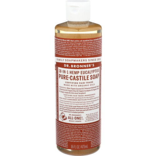 Dr. Bronner's Liquid Soap 18-In-1 Hemp Eucalyptus - 16 Fluid Ounce