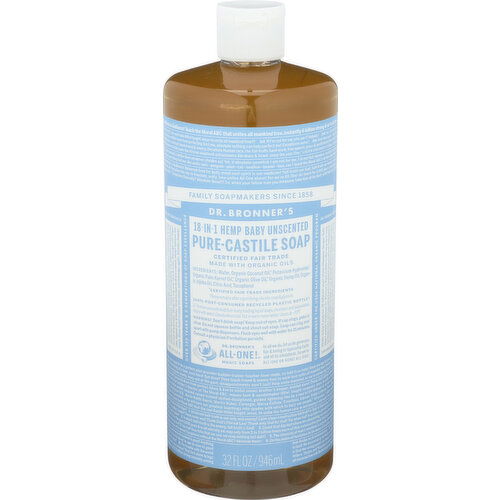 Dr. Bronner's Liquid Soap Baby-Unscented - 32 Fluid Ounce