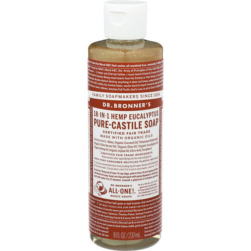 Dr. Bronner's Liquid Soap 18-In-1 Hemp Eucalyptus - 8 Fluid Ounce